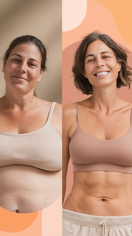 Before and After Weight loss woman