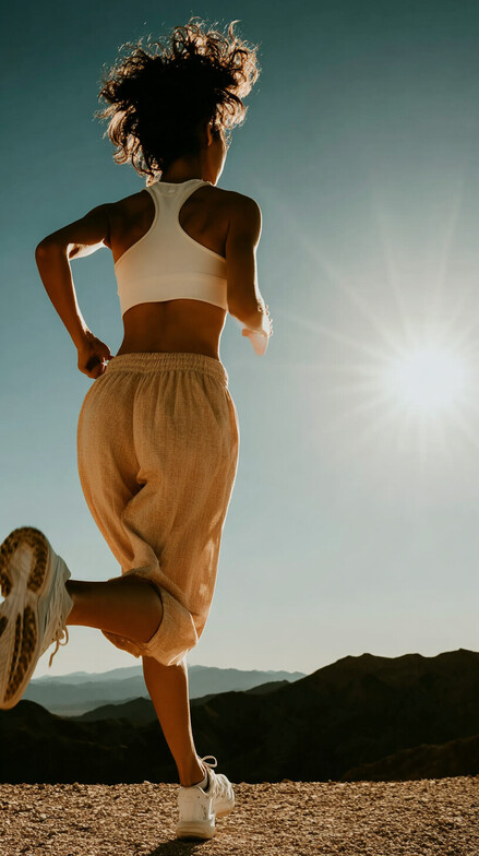 woman running in sunset