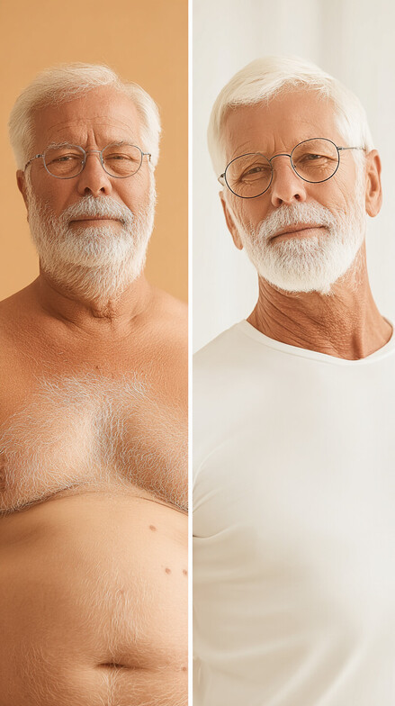 before and after image of person who lost weight