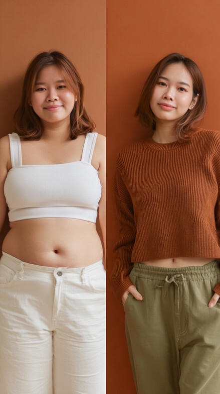 before and after image of person who lost weight